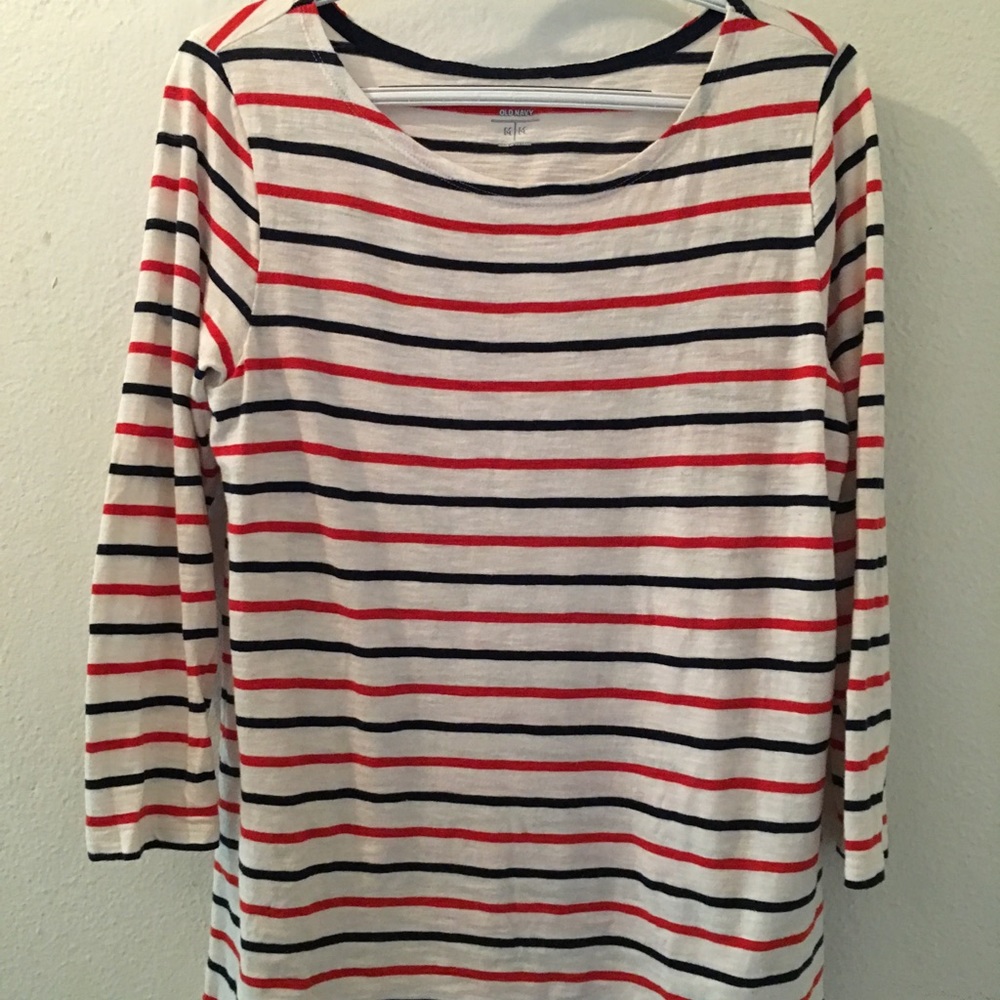 Old Navy Striped Blouse - 3/4 Sleeve